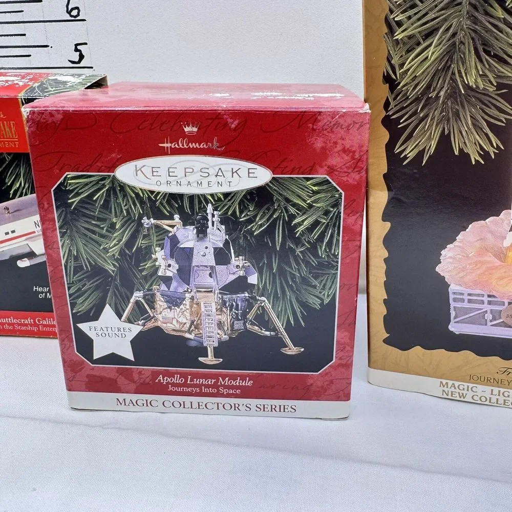 Hallmark Keepsake 3 Spacecraft Ornaments Vintage '92 '96 '98 Original Boxes Xmas